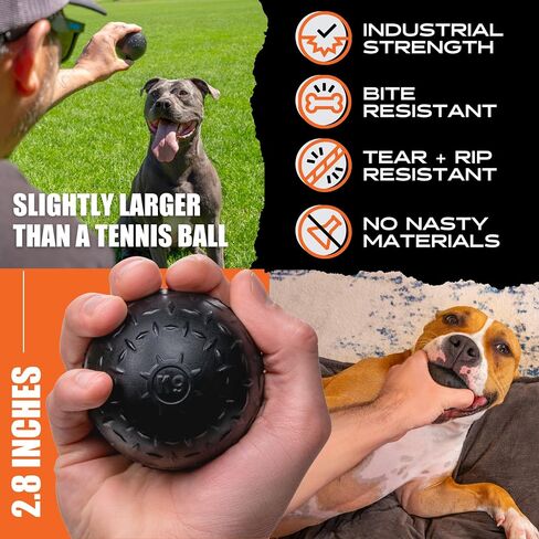 Monster K9 Beast Ball - for Toughest Chewers, Natural Rubber Dog Toy, 2.8" in Kuwait