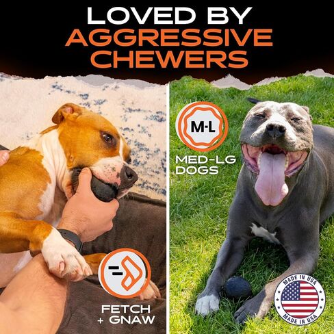 Monster K9 Beast Ball - for Toughest Chewers, Natural Rubber Dog Toy, 2.8" in Kuwait