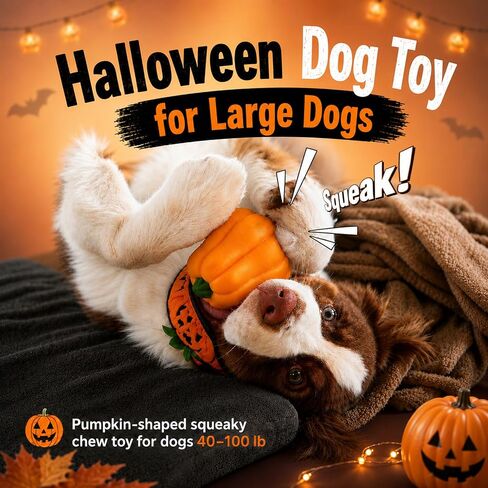 Halloween Dog Toys for Large Dogs, Tough Pumpkin Toy for Aggressive Chewers in Kuwait