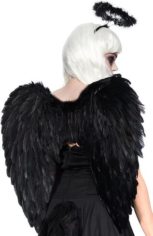 Angel Wings and Halo Headband Kids Girls, White Black Feather Wings for Children Adult in Kuwait
