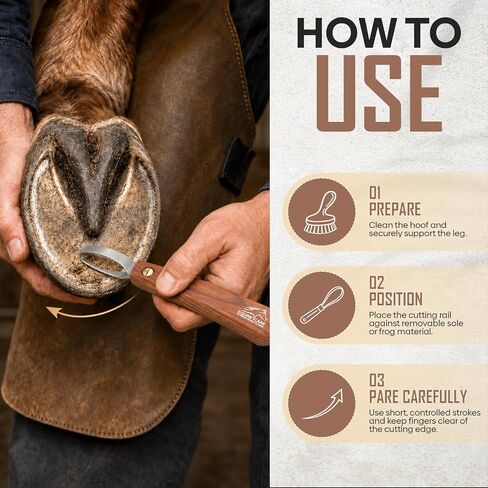 Equine Care Farrier Loop Hoof Knife, J2 Stainless Steel, Wood Handle in Kuwait
