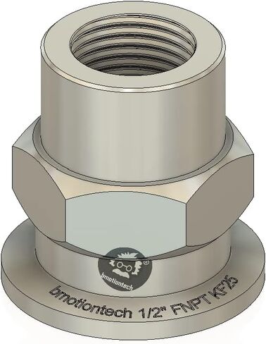 bmotiontech FNPT to KF25 Flange Fitting (ISO-KF KF25 QF25 NW25) US NPT Thread Standard (3/8" FNPT x KF25) in Kuwait