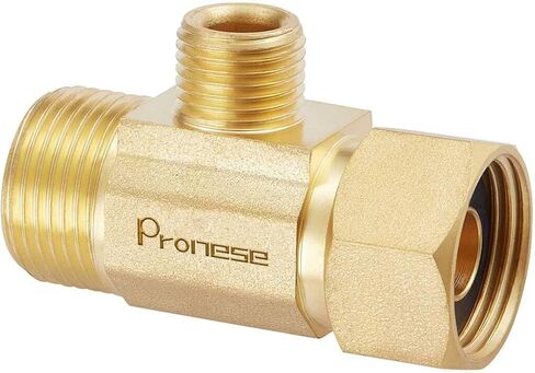 1 Pack Lead-Free Brass, Angle Stop Add-A-Tee Valve,Splitting Water Supply,1/2"-14NPS x 1/2"-14NPS x 3/8"MIP, 3 Way Adapter Or Tee Connector With A Sealing Tape in Kuwait