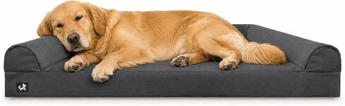 Sytopia 42in Indestructible Dog Beds for Large Sized Dogs,XL Chew Proof Dog Bed with Removable Washable Cover, Waterproof Egg Crate Foam, Non-Slip Bottom, Supports up to 100+ lbs, Dark Gray in Kuwait