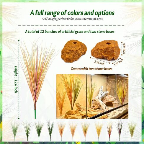 14 Pcs Fake Desert Dry Grass Reptile Plants - Bearded Dragon in Saudi Arabia