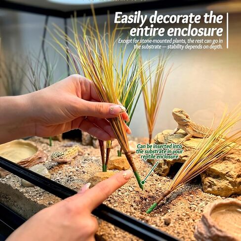 14 Pcs Fake Desert Dry Grass Reptile Plants - Bearded Dragon in Saudi Arabia