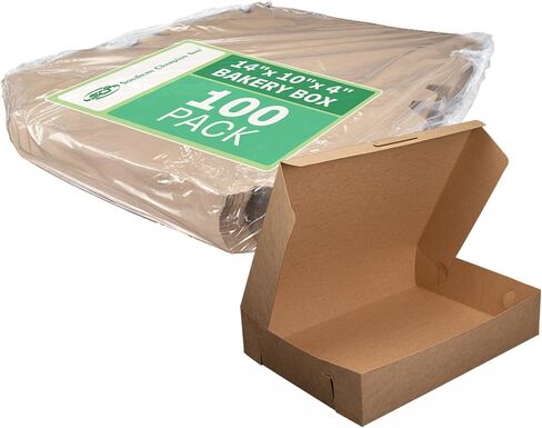 Southern Champion Tray 1025K Kraft Non Window Bakery Box, 14-in Length x 10-in Width x 4-in Height (Case of 100) in Kuwait