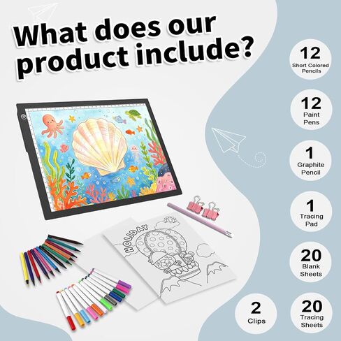 15“ Rechargeable Drawing Board Kit, Light Box Trace Pad Copy Table for Kids in Kuwait