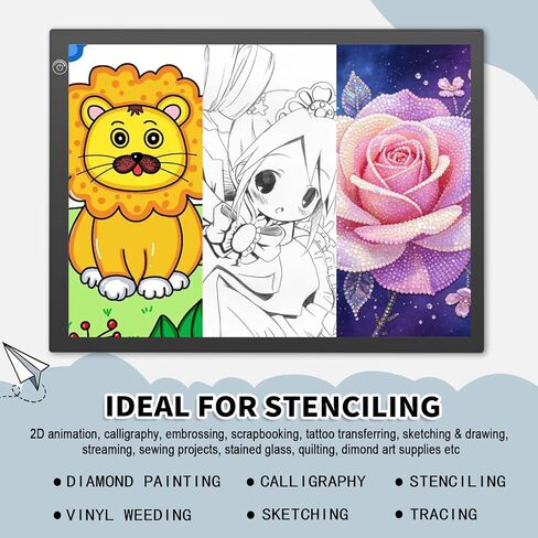 15“ Rechargeable Drawing Board Kit, Light Box Trace Pad Copy Table for Kids in Kuwait