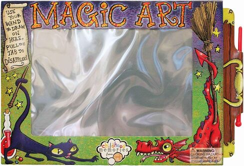 House of Marbles Magic Art Board for Kids, Reusable Wizard-Themed Drawing Slate with Stylus and Slide-to-Erase Panel, Lightweight Travel Doodle Toy for Cars, Restaurants and Gifts in Kuwait
