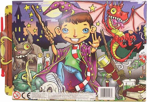 House of Marbles Magic Art Board for Kids, Reusable Wizard-Themed Drawing Slate with Stylus and Slide-to-Erase Panel, Lightweight Travel Doodle Toy for Cars, Restaurants and Gifts in Kuwait