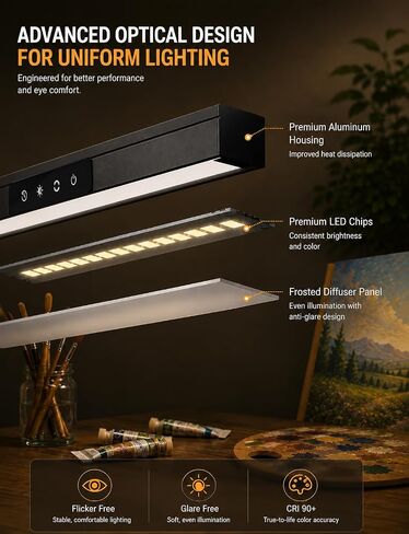 Easel Clip-On Light Art Lamp CRI 90+ for Painting Canvas in Kuwait