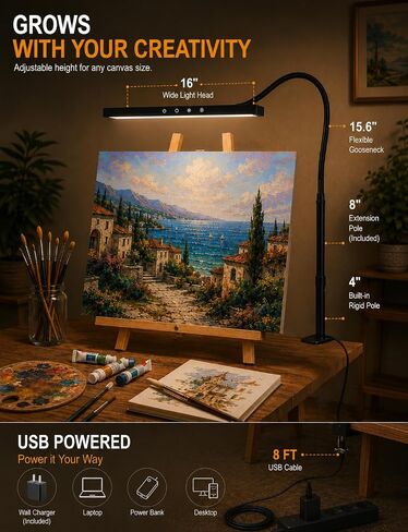 Easel Clip-On Light Art Lamp CRI 90+ for Painting Canvas in Kuwait