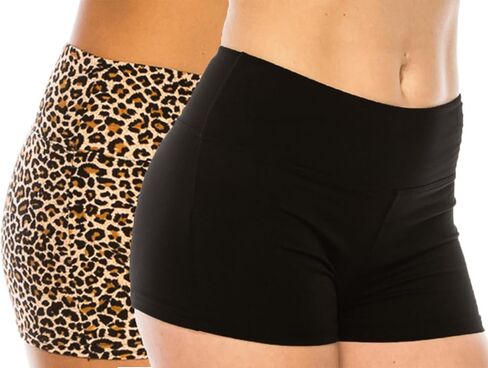 LA12ST Women Workout Yoga Shorts - Premium Buttery Soft Solid Stretch Active Running Dance Volleyball Shorts in Kuwait