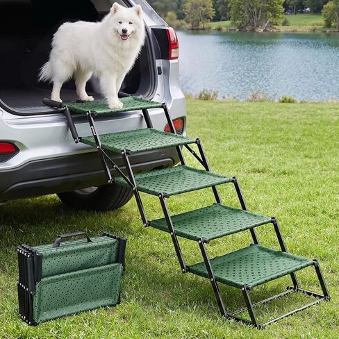 4‑Step Dog Stairs for Car Trunk, 18.5" Wide Foldable Lightweight Pet Stairs in Kuwait