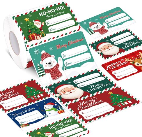 Alynta Christmas Gift Tags Stickers 500Pcs 3 x 2 Inch Christmas Name Tags in Saudi Arabia