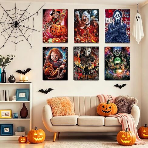 6 Pack Halloween Paint by Numbers Kit for Adults without Frame 12x16 inch in Kuwait
