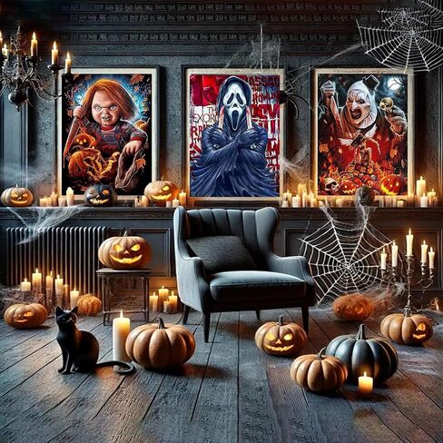 6 Pack Halloween Paint by Numbers Kit for Adults without Frame 12x16 inch in Kuwait