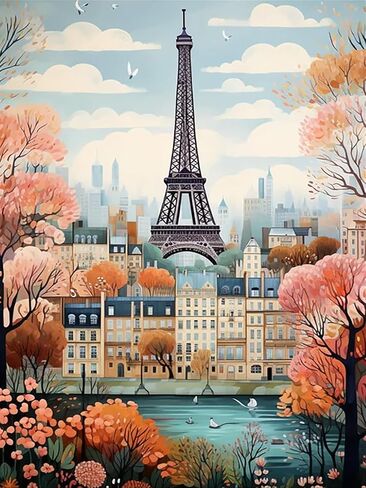 5DDIYART Paint by Numbers for Adults Beginner, London Paint by Number Kits on Canvas Without Framed,Paint by Easy Acrylic Painting Home Wall Decor 16x20inch in Saudi Arabia