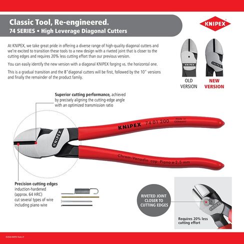KNIPEX - 74 01 200 الأدوات - قواطع قطرية عالية الرافعة المالية (7401200) in Kuwait
