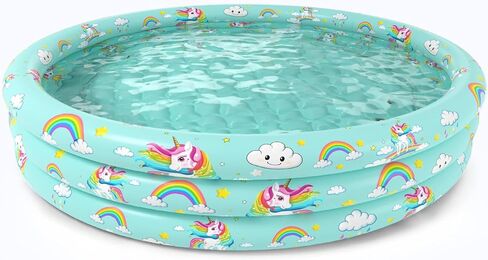 Jasonwell Inflatable Baby Kiddie Pool - Toddler Pool Kids Paddling Baby Swimming Pools Blow Up Ball Pit Infant Wading Pools for Backyard Piscina Inflable para Niños (59in Unicorn) in Kuwait