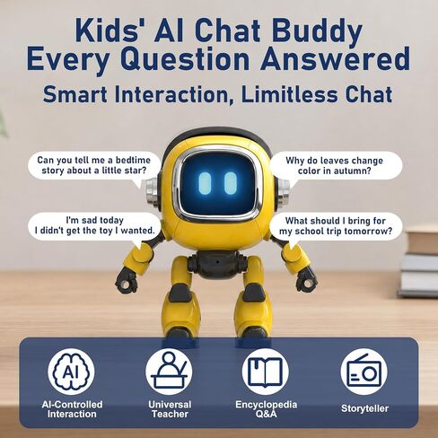 AI Robot, Multi-Model Fast Response Desktop Robot, AI-Powered Intelligent Robot 7-Color Light Show, Bilingual Chat, Custom Roles, Alarm & Daily Assistant Lightweight Design in Saudi Arabia