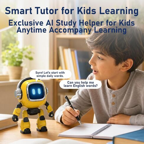 AI Robot, Multi-Model Fast Response Desktop Robot, AI-Powered Intelligent Robot 7-Color Light Show, Bilingual Chat, Custom Roles, Alarm & Daily Assistant Lightweight Design in Saudi Arabia