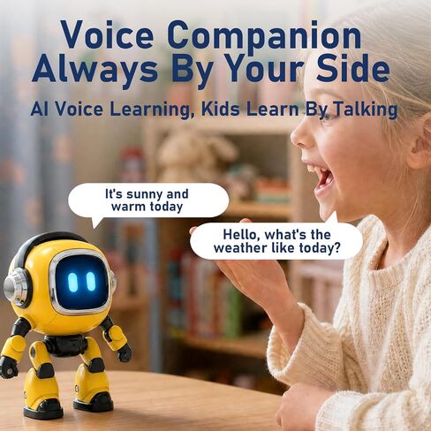 AI Robot, Multi-Model Fast Response Desktop Robot, AI-Powered Intelligent Robot 7-Color Light Show, Bilingual Chat, Custom Roles, Alarm & Daily Assistant Lightweight Design in Saudi Arabia