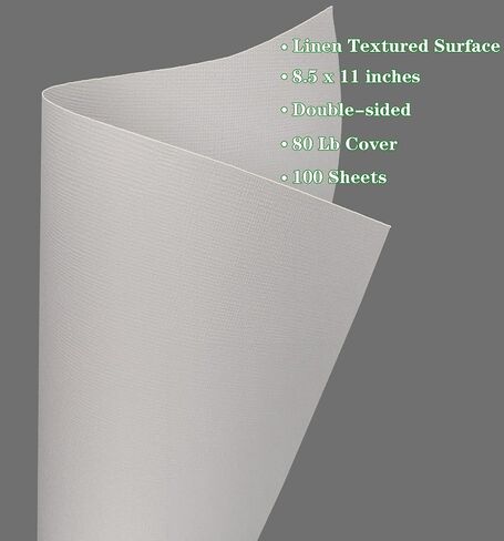Linen Textured Cardstock White 100 Sheets 80 lb Cover, 8.5 x 11 Inches for Printers, Invitation, Arts and Craft, Scrapbook, DIY Projects in Kuwait