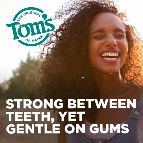 Tom's of Maine Naturally Waxed Antiplaque Flat Dental Floss, Spearmint, 32 Yards 6-Pack (Packaging May Vary) in Kuwait