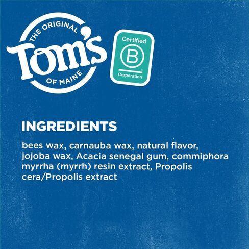 Tom's of Maine Naturally Waxed Antiplaque Flat Dental Floss, Spearmint, 32 Yards 6-Pack (Packaging May Vary) in Kuwait