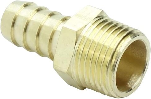 HongBoW الأجهزة 2 قطعة خرطوم نحاسي اذع المناسب 90 درجة الكوع محول 5/16 "بارب x 1/8 NPT ذكر الأنابيب المياه/الوقود/الهواء in Kuwait