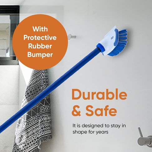 Superio Deck Scrub Brush with Long Handle 48 Inches, Heavy Duty Stiff Bristles Grout Scrubber with Scraper - Cleans Hot Tub, Swimming Pool, Granite Tiles, Bathroom, Patio, Kitchen, Wall and Deck in Kuwait