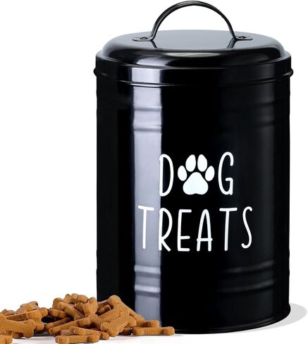 Dog Treat Container Airtight, 9.1''Hx5.5''W, 10 Cup Capacity (Black) in Saudi Arabia