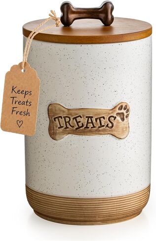 Miamolo Dog Treat Container Airtight Jar with Lid, Keep the Pet Treat Fresh in Kuwait