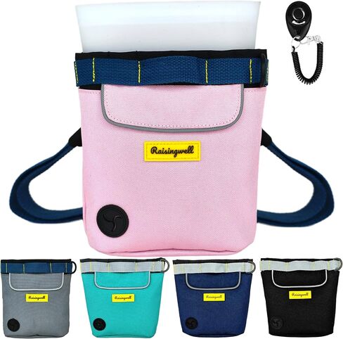 Raisingwell Dog Treat Pouch for Pet Walking and Training with Clicker 2 Cup Silicone Bag Small Fanny Pack Holder for Puppy Snack Dispenser Kit for Leash and Outdoor Use (Green) in Saudi Arabia