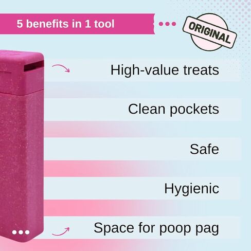 Handheld Dog Treat Dispenser, Offers a Treat (Max. diameter 3/4") in a Clean and Safe Way, Easy 1 Hand Operation, Slices Cheese, Meat Rolls etc. into Treats (Pink) in Kuwait