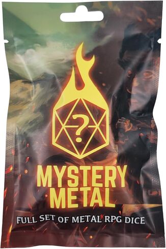 Forged Dice Co. Mystery Metal Dice Bag DND Dice Set Blind Surprise Bag - Contains 1 Complete Set of 7 Metal Dice D4, D6, D8, D10, D12, D20, D% for RPG Board Game and DND Accessories in Saudi Arabia