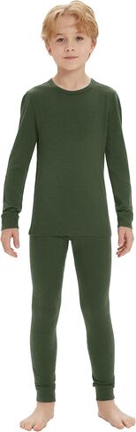 Iguana Unisex Kids 100% Merino Wool Base Layer Set Midweight Thermal Underwear Sets for Girls and Boys in Kuwait
