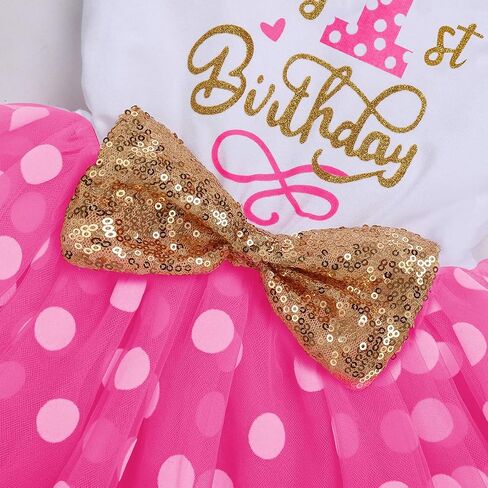 IBTOM CASTLE Baby Girls Cake Smash Birthday Mouse Polka Dots One Sequin Tutu Princess Dress Fancy Costume for Photo Shoot in Kuwait