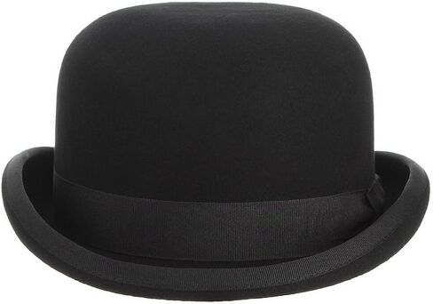 EOZY Mens 100% Wool Black Bowler Derby Hat Satin Lined Fedora Party Costume Hat in Kuwait