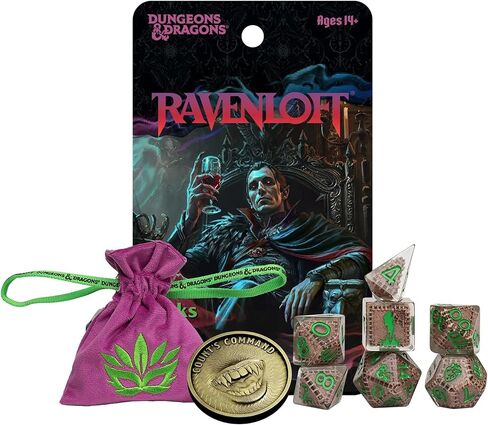 Dungeons & Dragons: Mists of Ravenloft Treasure Pack - Blind Collectibles: 7pc Dice Set, Ability Coin, D&D Bag - Randomly Assorted RPG Accessories in Kuwait