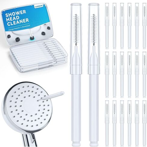 Lumkew Shower Head Cleaning Brush for Small Hole,Multifunctional Shower Head Cleaner Tool Anti-Clogging Nozzle with Storage Boxes, Showerhead Cleaning Brushes Picks for Household Bathroom, 20 Pcs in Kuwait
