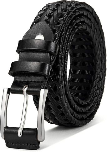 BULLIANT Mens Belts,Leather Woven Braided Belts for Gift Men Casual Jeans Golf in Kuwait