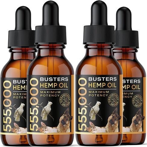 Buster's Hemp Oil for Dogs & Cats, Calm, Joint, Coat, 4Pack 60ml in Kuwait