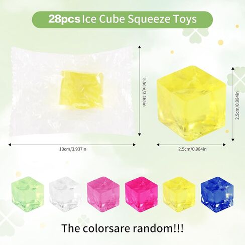 28Pcs Mini Stress Cube Squishy Toy Set, Slow Rising Squeeze Fidget Anxiety Relief Stress Balls, Sensory Squishy Toys for Boys, Girls and Adults, Gifts for School, Office and Party Favors in Kuwait
