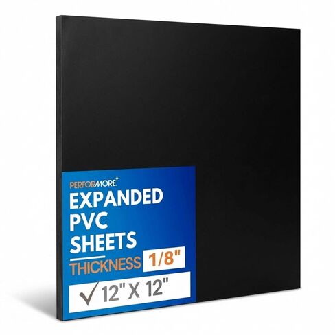 Expanded PVC Sheet – Lightweight Rigid Foam – 3mm (1/8 inch) – 12 x 12 inches – Black – Ideal for Signage, Displays, and Digital/Screen Printing in Kuwait