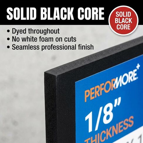Expanded PVC Sheet – Lightweight Rigid Foam – 3mm (1/8 inch) – 12 x 12 inches – Black – Ideal for Signage, Displays, and Digital/Screen Printing in Kuwait