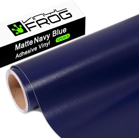 VINYL FROG Navy Blue Adhesive Vinyl Roll 12" x10ft Matte Blue Permanent Vinyl for Home Decor, Mug, Car, and Other Stickers in Saudi Arabia