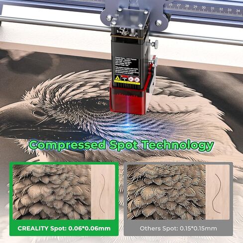 Creality Falcon 5W Laser Engraver Machine, 72w High Precision 0.06mm Laser Cutter and Engraving Machine for Wood Leather Acrylic Glass, 10000mm/min, Offline Usage, Working Area 400 * 415mm in Saudi Arabia